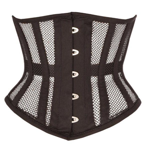 Corset Story Black Mesh Waspie Corset - Picture 4 of 4